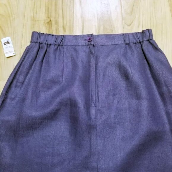Nwt Talbots Irish Linen Skirt Sz 10 Womens Blue Lined Knee Length Pencil New $78 - Picture 5 of 8